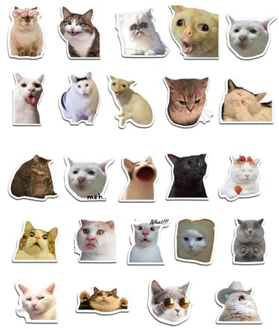 ALONK 24 Stück Cat Meme Kühlschrankmagnete, Wiederverwendbar Lustig Magnete Kühlschrank für Küche, Heimdekoration, Schule, Schließfach