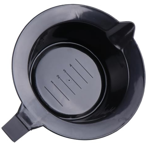 Cabilock Cuenco para Teñir Cabello Asa Plástico Negro, 4 Piezas, Suministros para Teñir Cabello en Salón, Herramienta para Mezclar Tinte Fácil y Práctica
