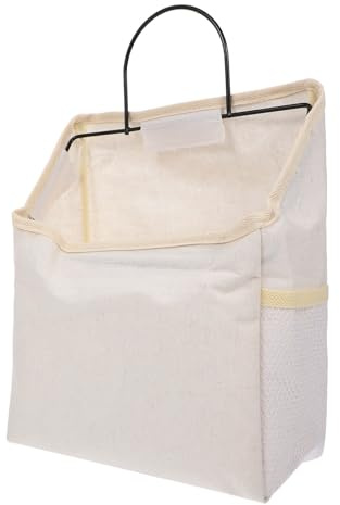 SUPVOX Bolsa de Almacenamiento Colgante de Pared en Color Claro de Lona, Organizador Multiusos para Hogar, Bolsa Sencilla para Revistas y Artículos Diversos, Práctica para Armario