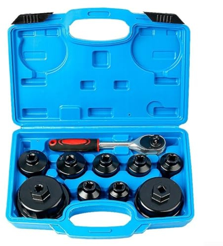 Juego de llaves de filtro de aceite estilo tapa de 10 piezas, kit de llaves de aleación de aluminio para, herramienta de enchufe de filtro de recogida para Camry