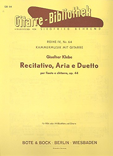 Recitative Aria and Duet: No. 64. op. 44. Flute (Treble Recorder) and Guitar.