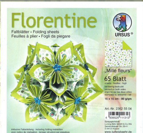 Faltblätter Florentine MILLE FLEURS 10x10 cm, 65 BL. GRÜN/HELLGRÜN