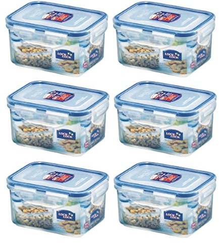Lock & Lock HPL807 Food Container Rect 470 millilitres Set of 6