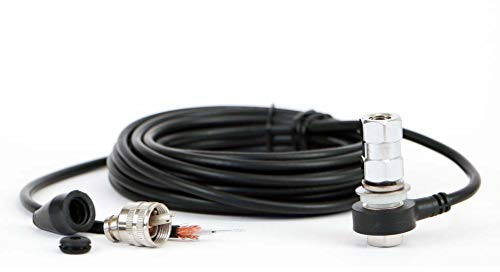 FIRESTIK 18ft RG-58A/U Fire-Flex PL to Fire-Ring w/Stud, Black, K4-8R18