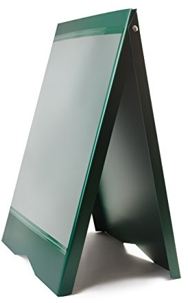 A-Board, Pavement Sign, Poster, Board, Display, Stand, PVC, for A2 Size Posters - Green