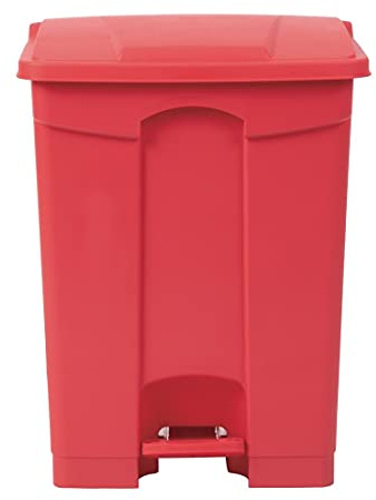 Jantex DC710 Poubelle de cuisine en polypropylène avec couvercleà pédale Rouge 65 l