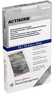 ACTISORB 220 Silver 10,5x19 cm steril Kompressen 10 St