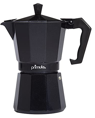 Primula Classic Stovetop Espresso and Coffee Maker, Moka Pot for Italian and Cuban Café Brewing, Greca Coffee Maker, Cafeteras, 6 Espresso Cups, Black