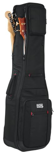 Gator Cases Pro-Go Ultimate Doppel-Gitarren-Gigbag; für 2 Bassgitarren (G-PG BASS 2X), Schwarz