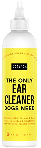 Natural Rapport Ohrreiniger für Hunde, natürlich, Lösung zum Entfernen von Schmutz und Wachs aus dem Hundeohr, sicher für Welpen, reinigt, desodoriert und eliminiert Gerüche, 236 ml