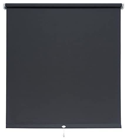 Liedeco® Rollo, Spring-, Schnapprollo / 62 x 180 cm (Breite x Höhe), dunkelgrau/lichtdurchlässig, Blickdicht/viele Farben, Größen und Typen/Breiten 60-200 cm/Variable Montage möglich