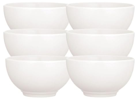 Villeroy & Boch - Twist White Bowl Set, 6 pcs, Classic Dish Set for muesli/Salads/Desserts, Premium Porcelain, White, Dishwasher Safe, 650 ml