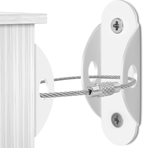 Furniture Straps (10 Pack) Baby Proofing Furniture Wall Anchor, Anti Tip Wall Anchor Secure Cabinet, Wardrobe to Wall Protect Toddler and Pet from Falling Furniture, Adjustable Child Safety Straps