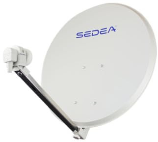 SEDEA Parabole Satellite Acier 65cm avec Bras en Aluminium + LNB Single
