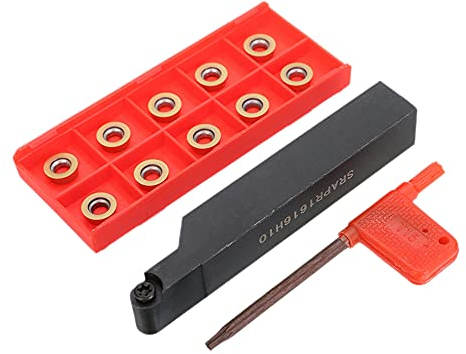 Maizoon SRAPR1616H10 Supporto per Lama per Tornitura e Alesatura CNC per Fresatura Frontale con 10 Inserti in Carburo RPMT10T3MO con Chiave DZ12