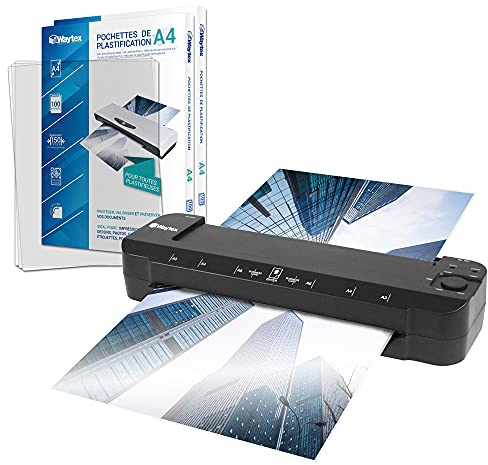 A3 A4 A5 A6 A7 Pro ultrasnabb varm och kall lamineringsmaskin upp till 2 x 150 mikron justerbar temperatur för intensiv professionell användning förpackning med 200 A4-fickor