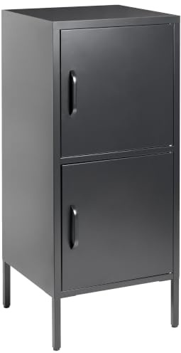Aktenschrank mit 2 Türen 4 Ablagefächern Stahl schwarz Industrie Stil Huron