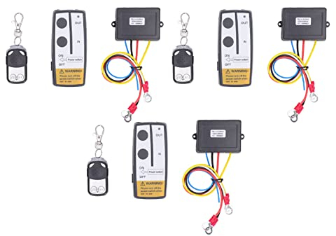 12V 24V Recovery Wireless Winch Remote Control Kit für Truck ATV SUV Handset Switch Controller Universal Electric Smart Winch Wireless Remote Control Switch Set mit 3 Empfängern 3 Remote Key