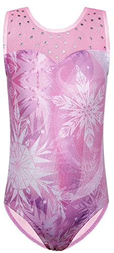 HUAANIUE Ragazza Ginnastica Leotard Senza maniche Bambino Abbigliamento sportivo Atletica Balletto Leotard Lunga Bambini Costume 3-12 Anni