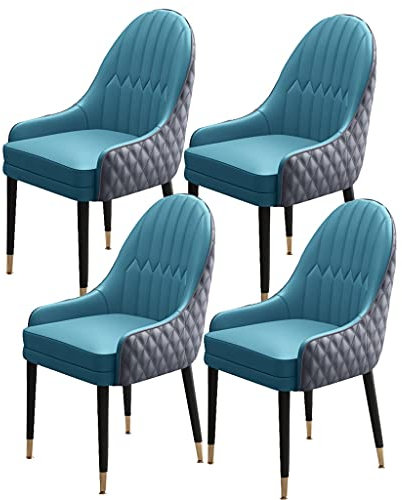 MZLaly Holzbeine Küchenstuhl 4er Set Küche Esszimmer stühle Moderne Akzentsessel Mikrofaser Leder Weich Gepolsterter Sitz (Color : B)
