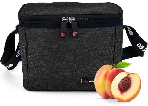 Iris Barcelona - Bolsa Térmica Porta Alimentos 4L Negro - Bolsa Almuerzo, Bolsa Isotérmica para Comida, Lunch Bag Portátil, Bolsa Nevera Pequeña para Trabajo y Picnic, Mantiene Frío hasta 8 Horas