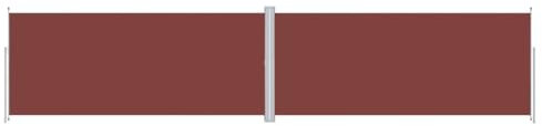 vidaXL Tenda da Sole Laterale Retrattile Marrone 220x1000 cm