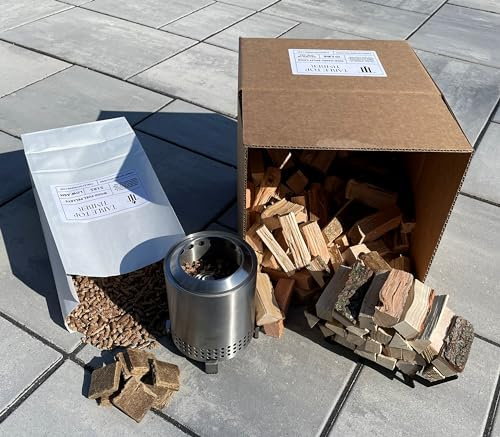 Table Top Timber Mini-Brennholz, Holzbrennstoffpellets und Feuerstarter – kompatibel mit Solo Stove Mesa und Mesa XL – Größenoptionen erhältlich (8,9 cm lange Holzscheite)