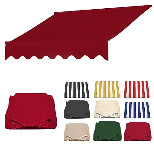 Einziehbarer Ersatzstoff für Terrassenmarkisen, UV und Wasserbeständiger Stoff für Terrasse, Balkon, Hof, Große Auswahl an Farben und Größen, Rahmen nicht im Lieferumfang Enthalten ( Color : Red , Siz