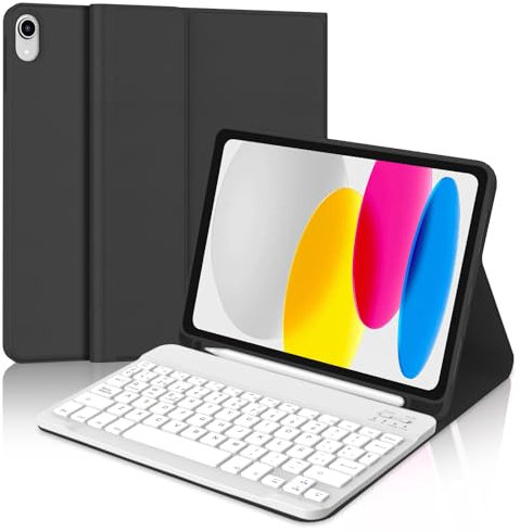 IVEOPPE Teclado iPad 11/10 Generación, Funda Teclado Español Ñ Desmontable Inalámbrico Bluetooth paraiPad 10 Generación 2022/11 Generación A16 2025 (10.9/11 Pulgada), Verde Hierba