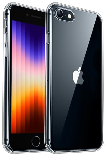 CANSHN Klare für iPhone SE 2022/2020 Hülle, iPhone 8/7 [Militärischer Fallschutz] Transparent Stoßfeste Schutzhülle (Durchsichtig)