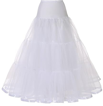 Kumeng Women's Ankle Length Petticoats Long Plus Size Wedding Slips Crinoline Underskirt for Prom Evening Wedding Dress