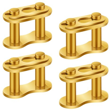 4 Stück Kettenglieder, Stahllegierung Robust Hauptglied Goldene Chain Master Link für Motorrad 50cc 70cc 90cc 110cc 125cc ATV Quad 4 Wheeler Pocket Bike, #420