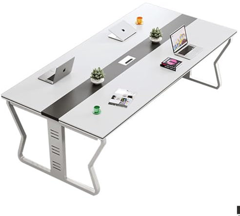 HOLGVE Konferenztisch, Kleiner Besprechungstisch for 4 Personen, Computer-Seminartisch Aus Weißem Holz, for Das Home-Office, Schulungstisch for Kleine Räume
