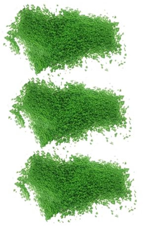 BEBEMOKO Selbstgemacht Grasstreu Staub Für Modellbau Bastelmaterial Für Miniatur Landschaften Bonsai Baum Pulver Mikrolandschaft Dekoration 3 Beutel á 60g Grün