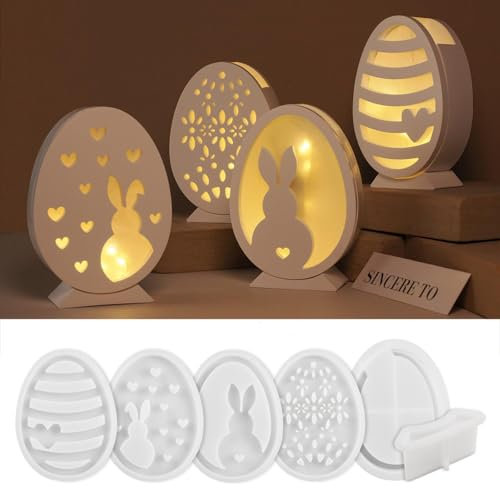 Silikonformen Gießformen Ostern, 6 Stück Silikonform Ostern, Silikonform Hase Ostereier Gießformen Silikon,silikonformen gießformen ostern,Silikonform Osterhase Eier für Osterdeko