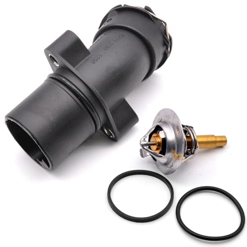 HAOTOM Termostato del refrigerante con alloggiamento a flangia Per Mercedes-Benz Classe C W203 W204 C 180 200 230 CLC CL203 CLK200 E W211 E200 SLK R171 SLK200 Sprinter 906 A2712000015 A2712001256