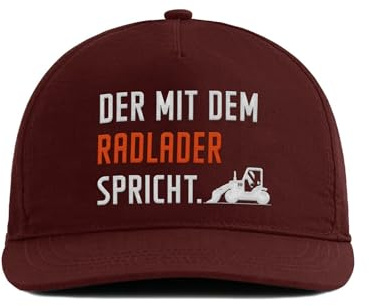 tshirtladen Cap Der mit dem Radlader spricht. - Lustige Bauarbeiter Cap mit Stick | Geschenk für Maschinisten & Handwerker | Radlader Snapback Mütze Herren | Cappy mit Spruch für den Baualltag