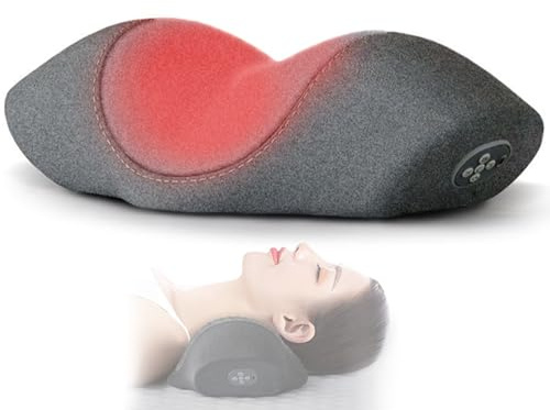 Caossuixin Neck Massager Pillow, Ergonomic Design Heated Neck and Shoulder Massage, Deep Vibration Electric Massage Pillow Relieve Spinal Pain, for Shoulder and Leg, Gifts for Women Men