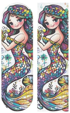 famyily Aesthetic Mermaid Skateboard-Griptape, transparentes Griffband, wasserdicht, für Stufen, 1 Blatt, 111,8 x 25,4 cm