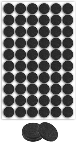 Vhtanop 60 Pezzi Feltrini Sedie Rotondi, Ø 15 mm Autoadesivo Feltro ad Alta Densità per Mobili Pesanti, Antigraffio e Riducono il Rumore - Nero