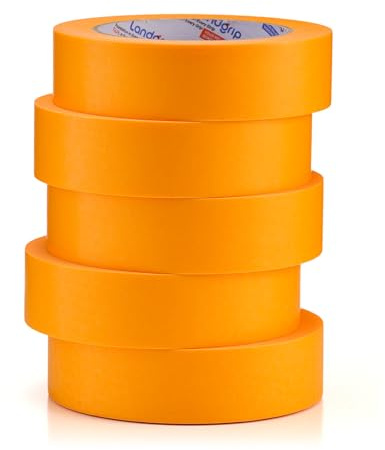landgrip Malerkrepp Kreppband 5 Rollen 30mm x 50m Profi Abklebeband für Mehrere Oberflächen Hitze und UV-beständiges Malerband für Innen & Außen Selbstklebend und Rückstandsfrei