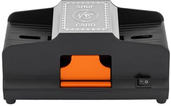 Profi Kartenmischer 2-Deck Mischen Poker elektrisches Kartenmischgerät Schwarzer,Zwei Lithium-Batterien (nicht im Lieferumfang enthalten),für Karten in Standardgröße wie Poker, Texas Hold'em, UNO