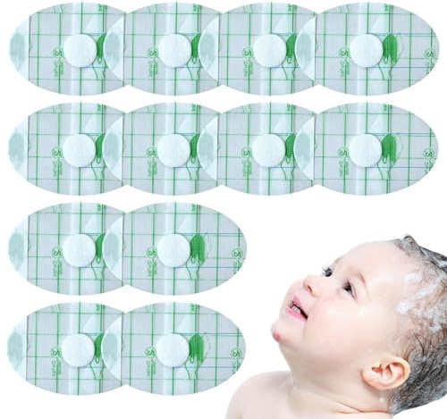 Lot de 100 autocollants auriculaires imperméables pour bébé – Bande d'oreille réglable pour , pour la natation, la douche, le surf, la plongée avec tuba – Bouchons d'oreille souples pour sports