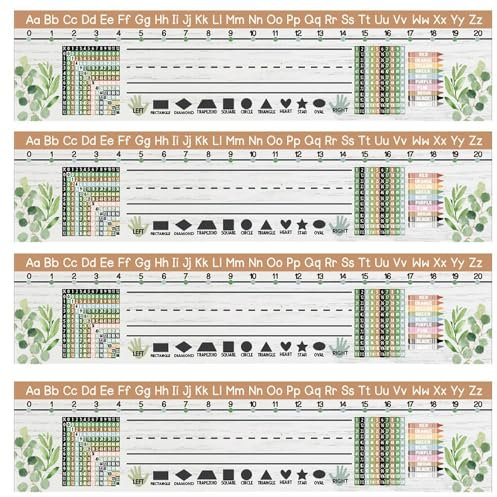 Whakano 60 bordi decorativi per bacheca dell'alfabeto per aula, 35 cm x 7 cm, per bachece, lavagne, scrivanie, decorazioni per aule, E