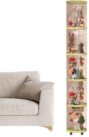 Sghtil Stuffed Animal Tube de rangement – Support pour doudou pour chambre d'enfant, récipient de rangement vertical transparent pour salon, chambre d'enfant, armoire, salle de jeux, maison