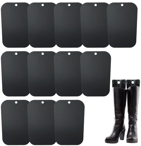 DASBET 12 Pcs (6 Pairs) Boot Shapers for Tall Boots, 16 inch Reusable Boot Fillers & Stand Up Inserts, Tall Boot Inserts to Keep Shape, Prevent Bending & Creasing Black, 16 inch
