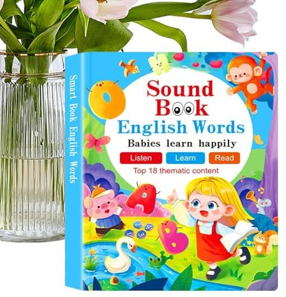 My Firrst English Sound Toy – Paper 470+ Words 26x20cm | English Learning Talking Book With 21 Themes| Electric Learning Toys | Bilingual Playbook For Finger Reading, Fun Word Games Language Educat