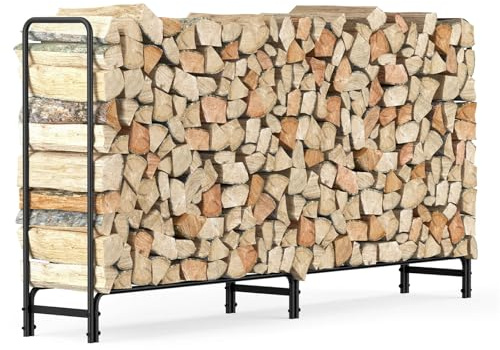 JCXIOC Brennholzregal 91,6 Metall Heavy Duty Brennholz Log Rack Lange Große Lagerung Halter Holz Stackers Garten Indoor