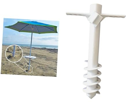 Angoily Ancre de Parasol de Plage à Cinq Broches Tarière à Sable Légère et Résistante Accessoire Pratique pour Fixation Parasol Plage et Jardin Maintien Sécurisé Le Vent