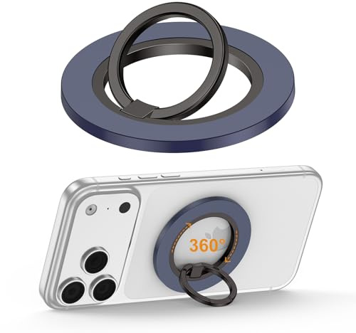 Magnetic Phone Ring for Magsafe Grip Stand, 360° Rotating Finger Loop